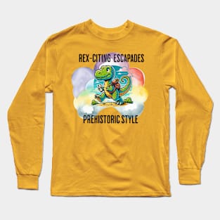 Rex-citing Escapades: Prehistoric Style Long Sleeve T-Shirt